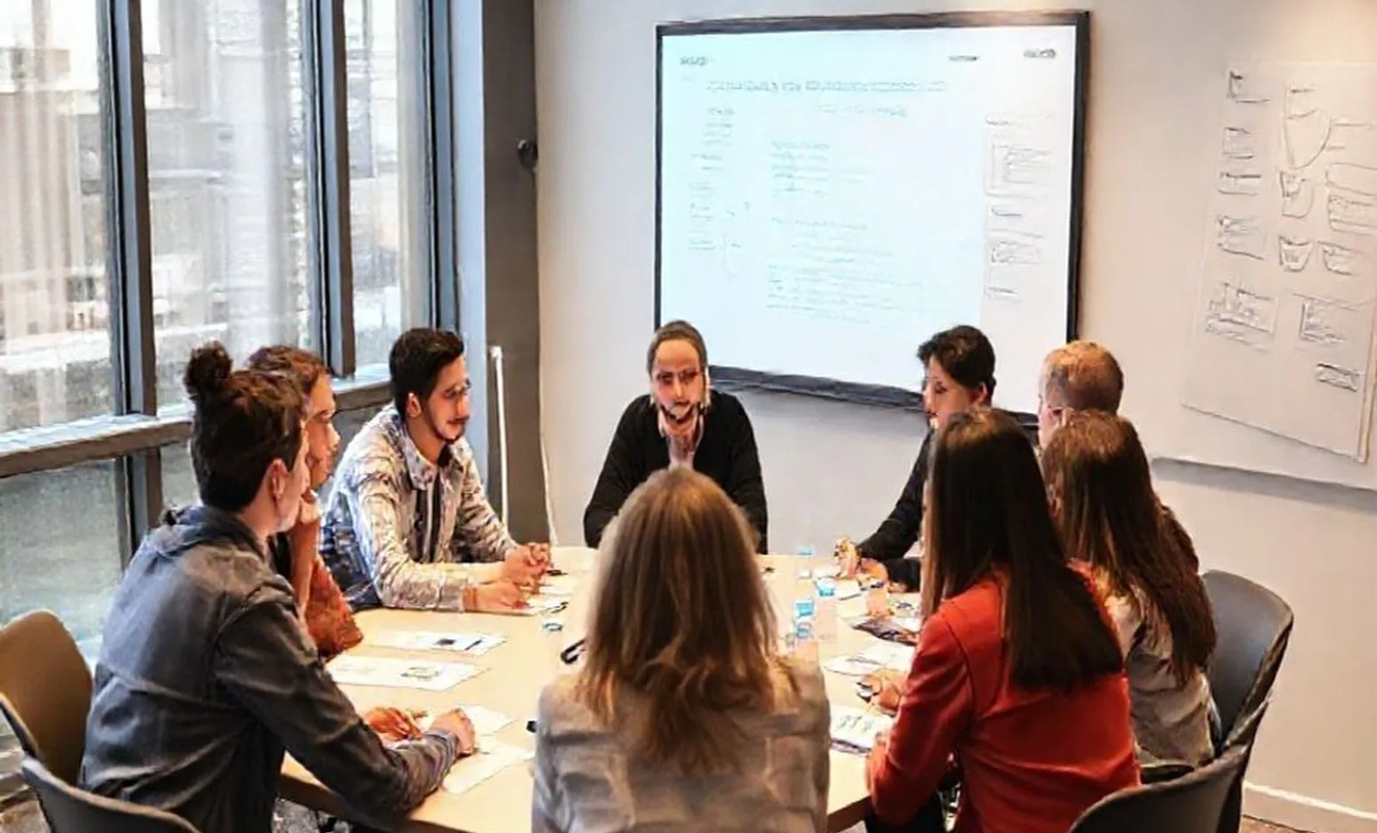 Professional brainstorming facilitation session